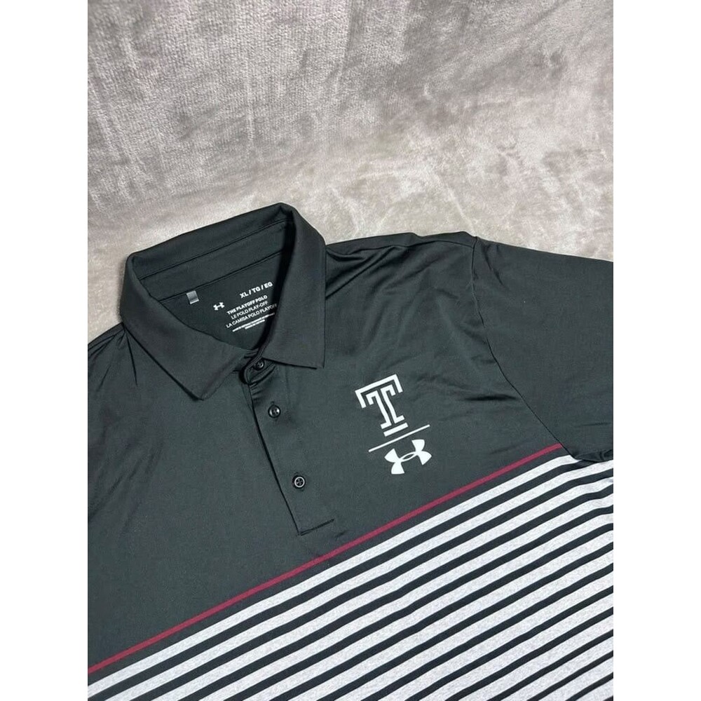 Under Armour Shirt Men XL Extra Large Black Golf Temple University The Playoff